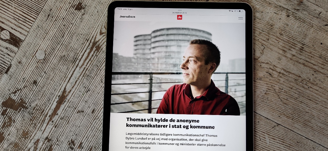 Fagbladet Journalisten: “Thomas vil hylde de anonyme kommunikatører i stat og kommune”